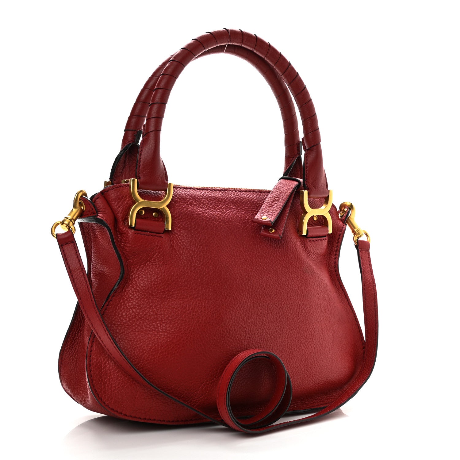 Chloe Calfskin Small Marcie Satchel Dahlia Red 3 of 8