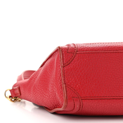 Celine Drummed Calfskin Nano Luggage Red 7 of 11