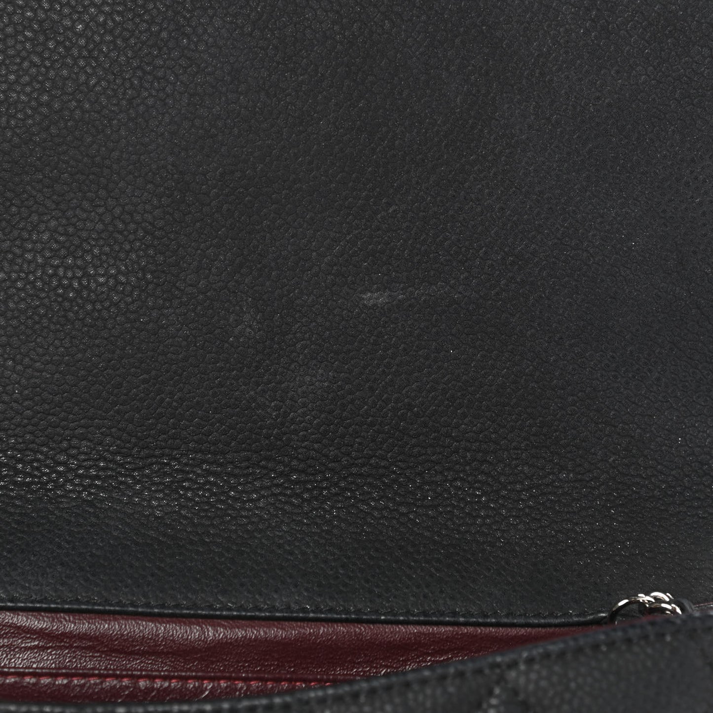 Caviar Quilted Clutch With Chain Flap Black