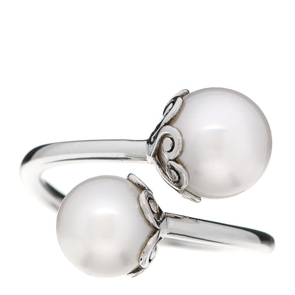 Tiffany Sterling Silver Freshwater Pearl Paloma's Venezia Goldoni Heart Ring 57 8 1 of 7