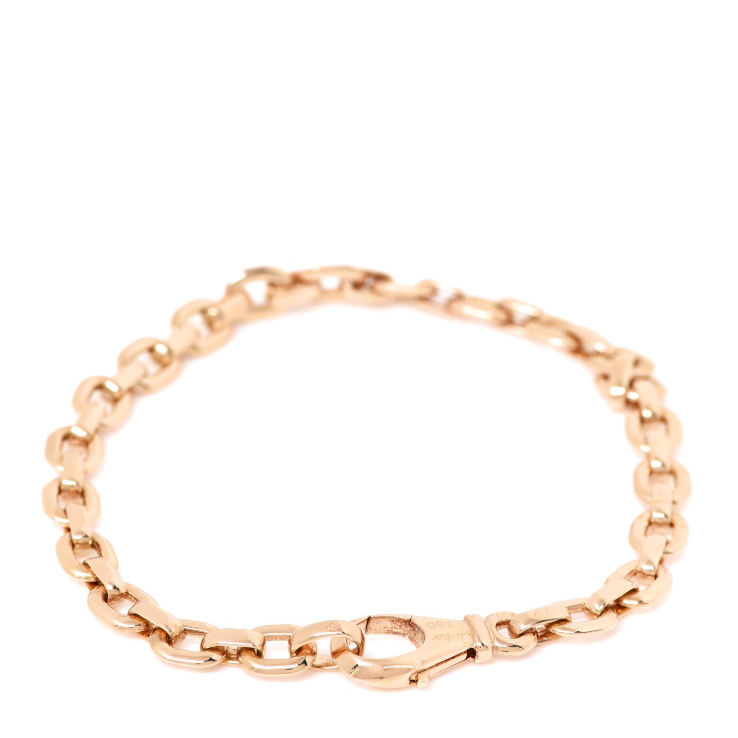 18K Yellow Gold Meplat Link Chain Bracelet