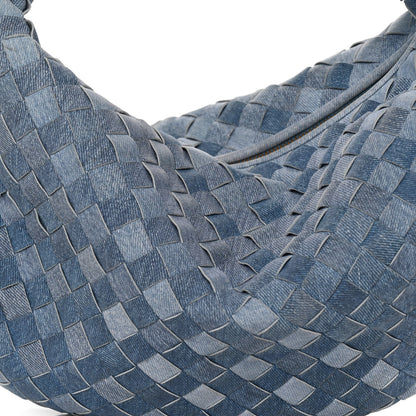 Bottega Veneta Nappa Denim Effect Intrecciato Teen Jodie Hobo Denim 7 of 9