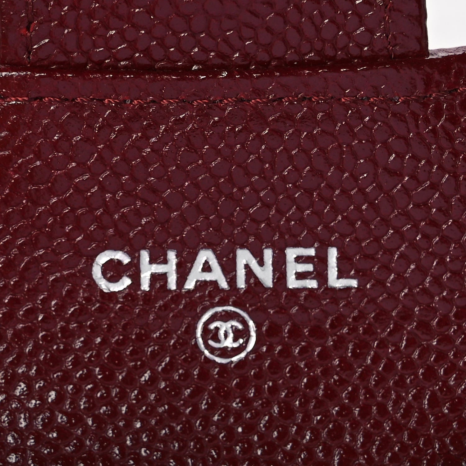 Chanel Caviar Quilted Flap Card Holder Wallet Burgundy 6 of 11