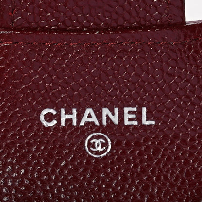 Chanel Caviar Quilted Flap Card Holder Wallet Burgundy 6 of 11