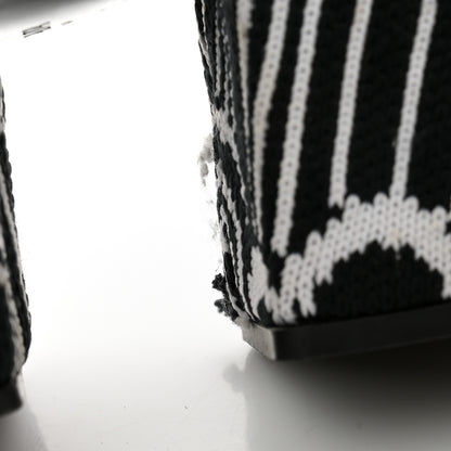 Prada Jacquard Knit Platform Ankle Boots 37 Black 10 of 10