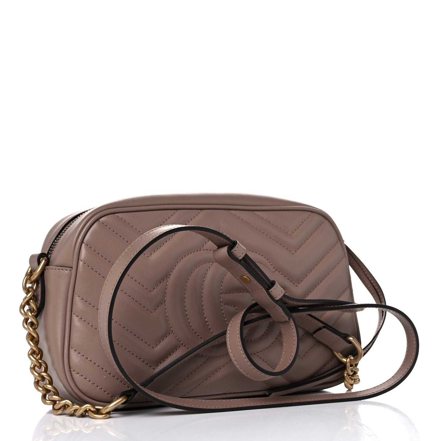 Calfskin Matelasse Small GG Marmont Chain Shoulder Bag Porcelain Rose