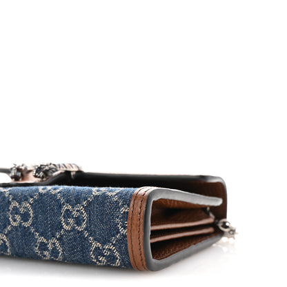 Gucci New Denim GG Monogram Dollar Calfskin Enamel Mini Dionysus Chain Wallet Blue Tea Cuir Epilog Electric Blue 10 of 10