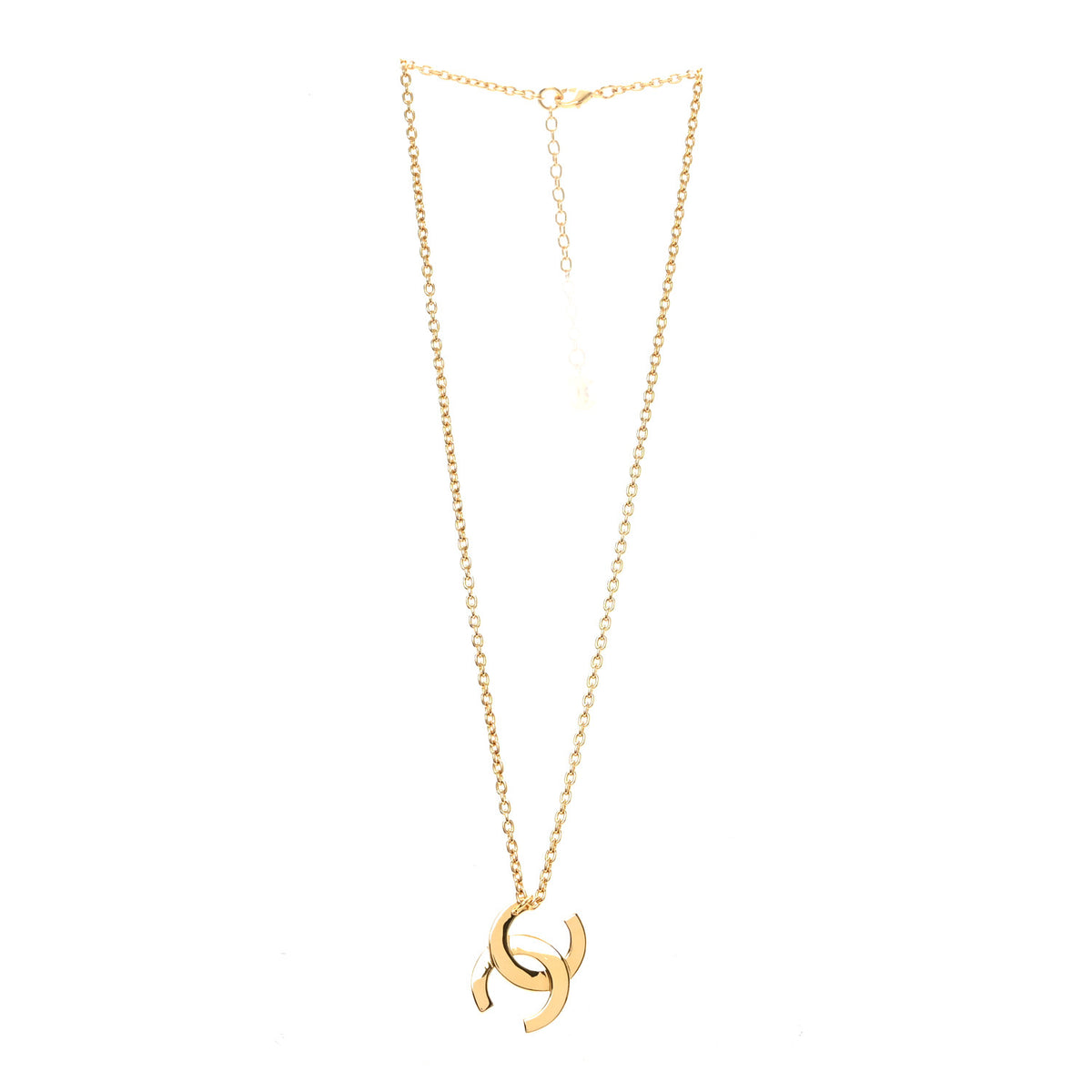 Metal Large CC Necklace Gold