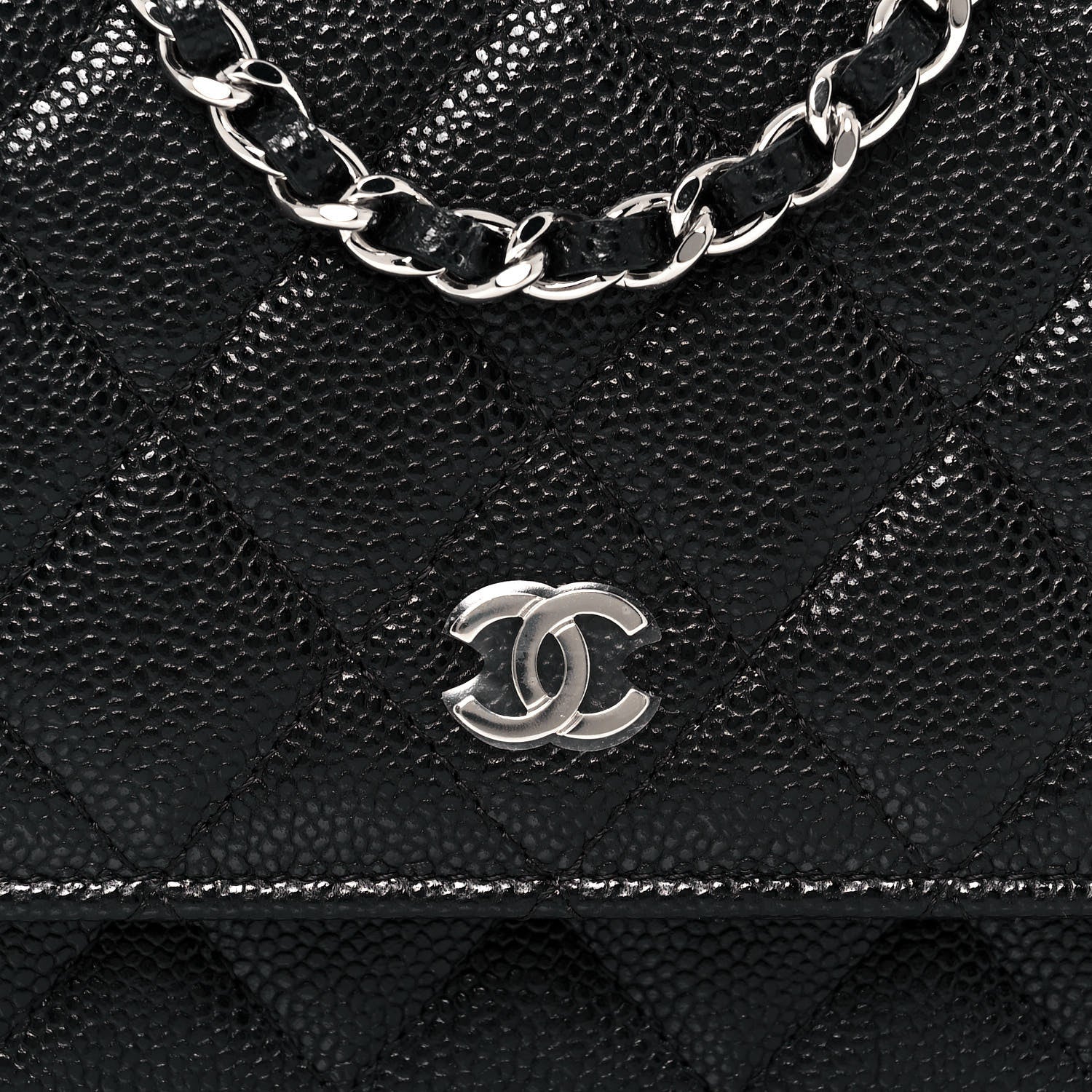 Chanel Caviar Quilted Mini Wallet On Chain WOC Black 8 of 13