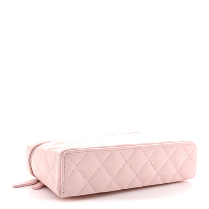 Chanel Caviar Quilted Top Handle Slim Vanity With Chain Light Pink 4 of 11