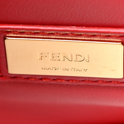 Fendi Vitello Seta Shiny Nappa Vitello Mirror Crystal Monster Eyes Medium Peekaboo Iconic Satchel Amarena Fiamma 8 of 14