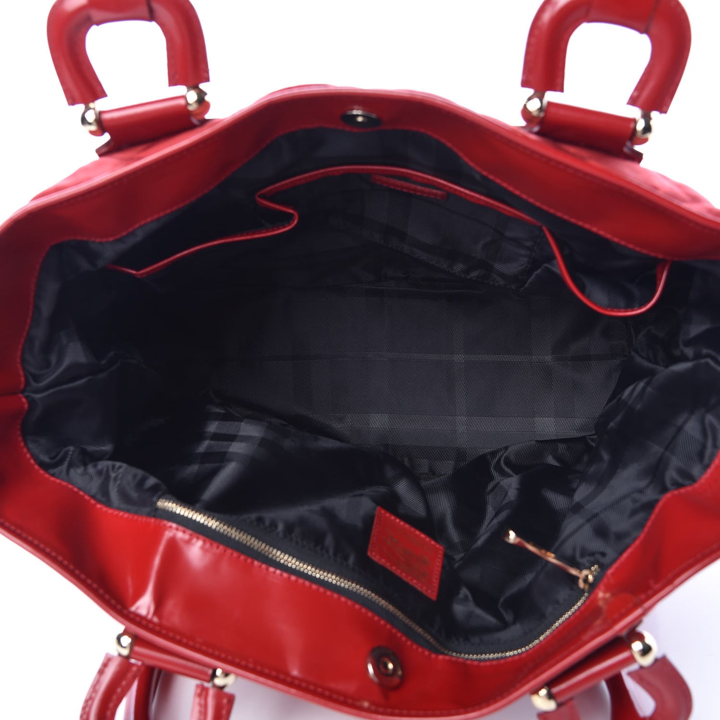 Nylon Patent Quilted Grange Tote Red