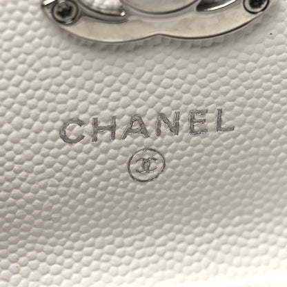 Chanel Caviar Quilted Enamel Coco Clutch With Chain White 6 of 13