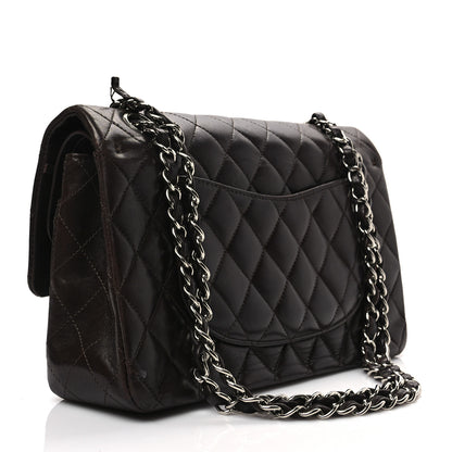 Chanel Lambskin Quilted Medium Double Flap Dark Brown 3 of 11