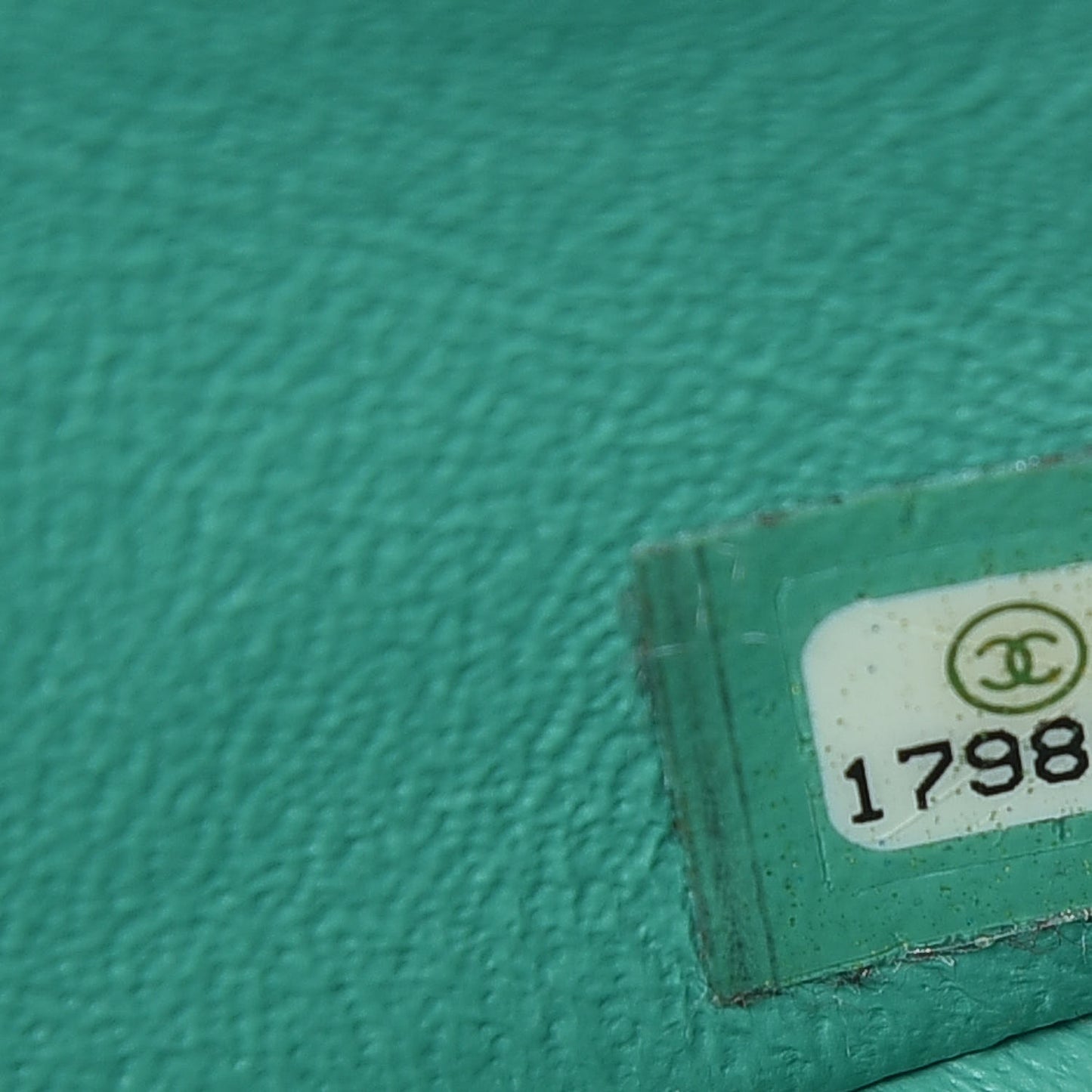 Iridescent Caviar Quilted Mini Rectangular Flap Green