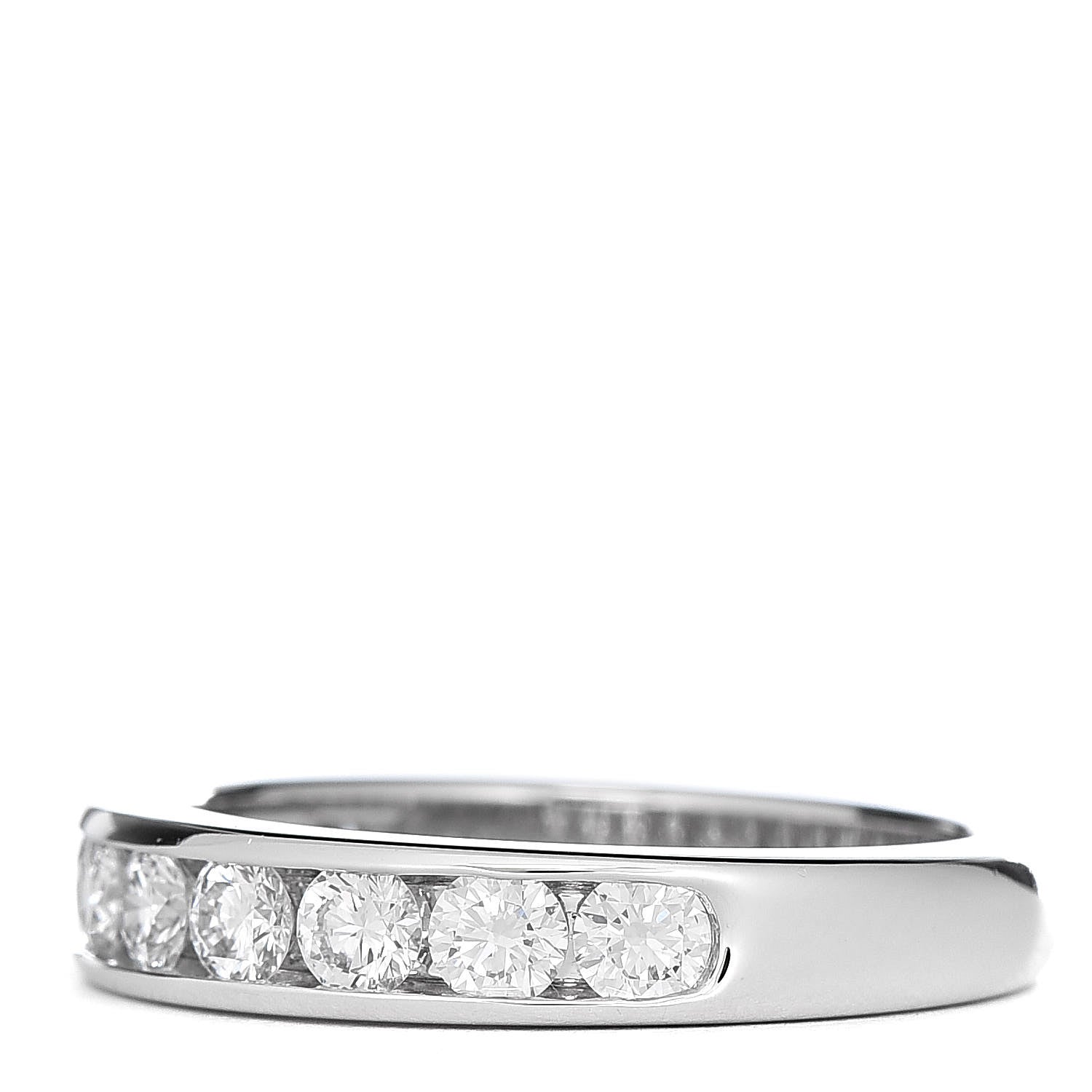 Tiffany Platinum Diamond 4mm Half Circle Wedding Band Ring 54 6.75 3 of 7