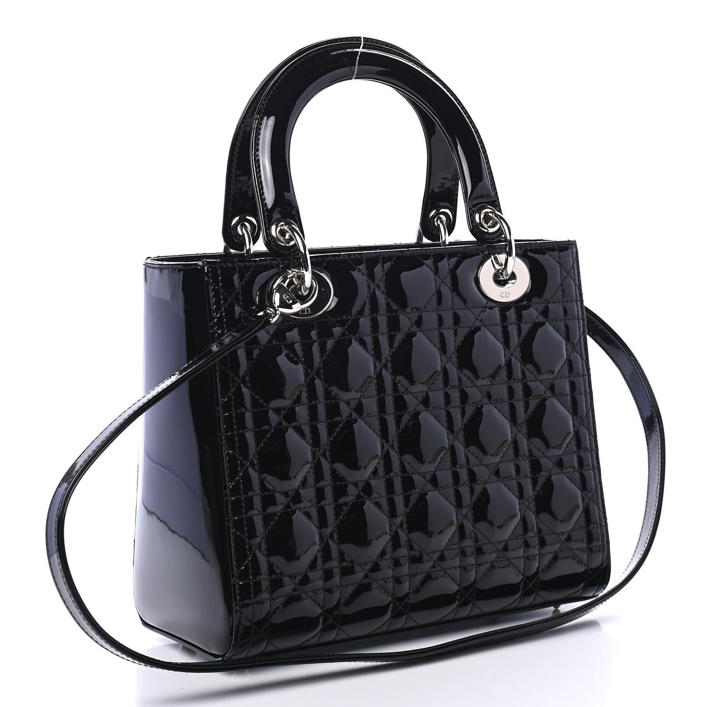 Patent Cannage Medium Lady Dior Black