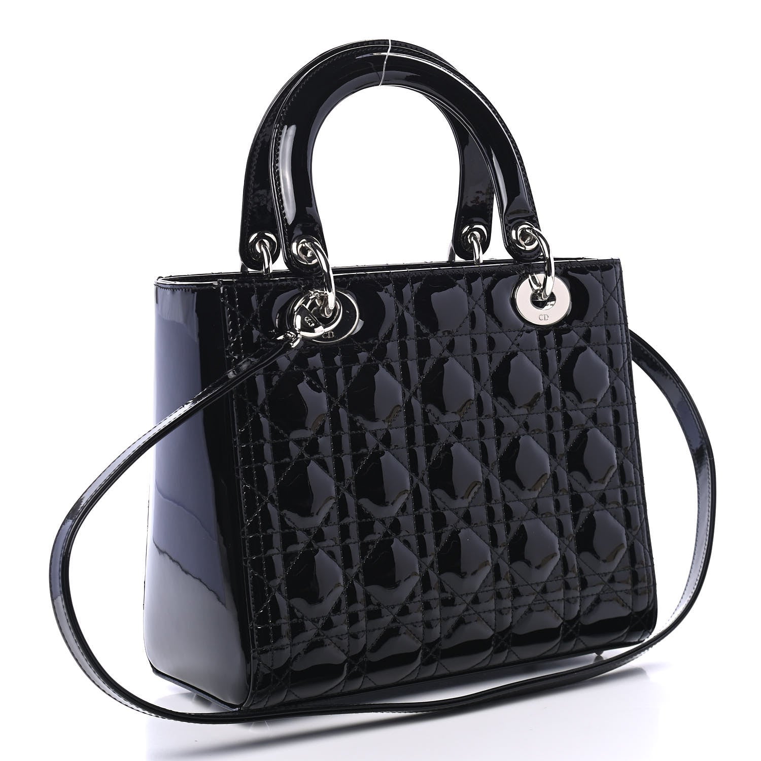 Christian Dior Patent Cannage Medium Lady Dior Black 2 of 4