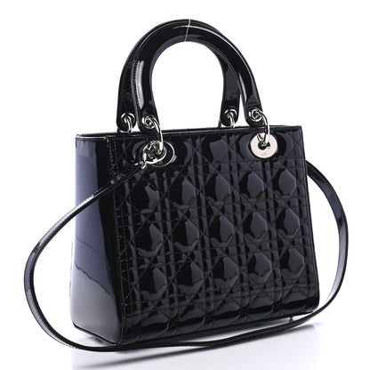 Christian Dior Patent Cannage Medium Lady Dior Black 2 of 4