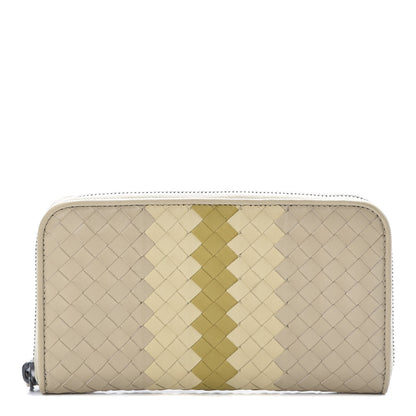 Bottega Veneta Nappa Intrecciato Zip Around Wallet Mink Multicolor 1 of 8