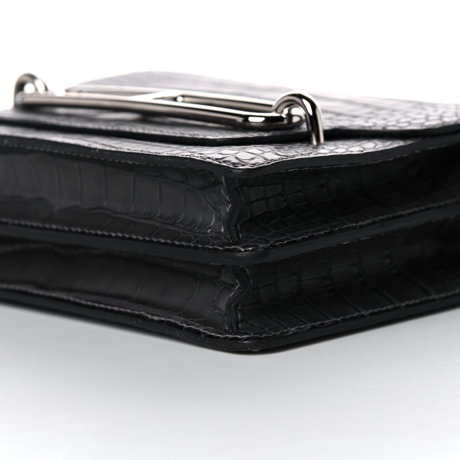 Hermes Matte Alligator Mini Sac Roulis Graphite 9 of 14