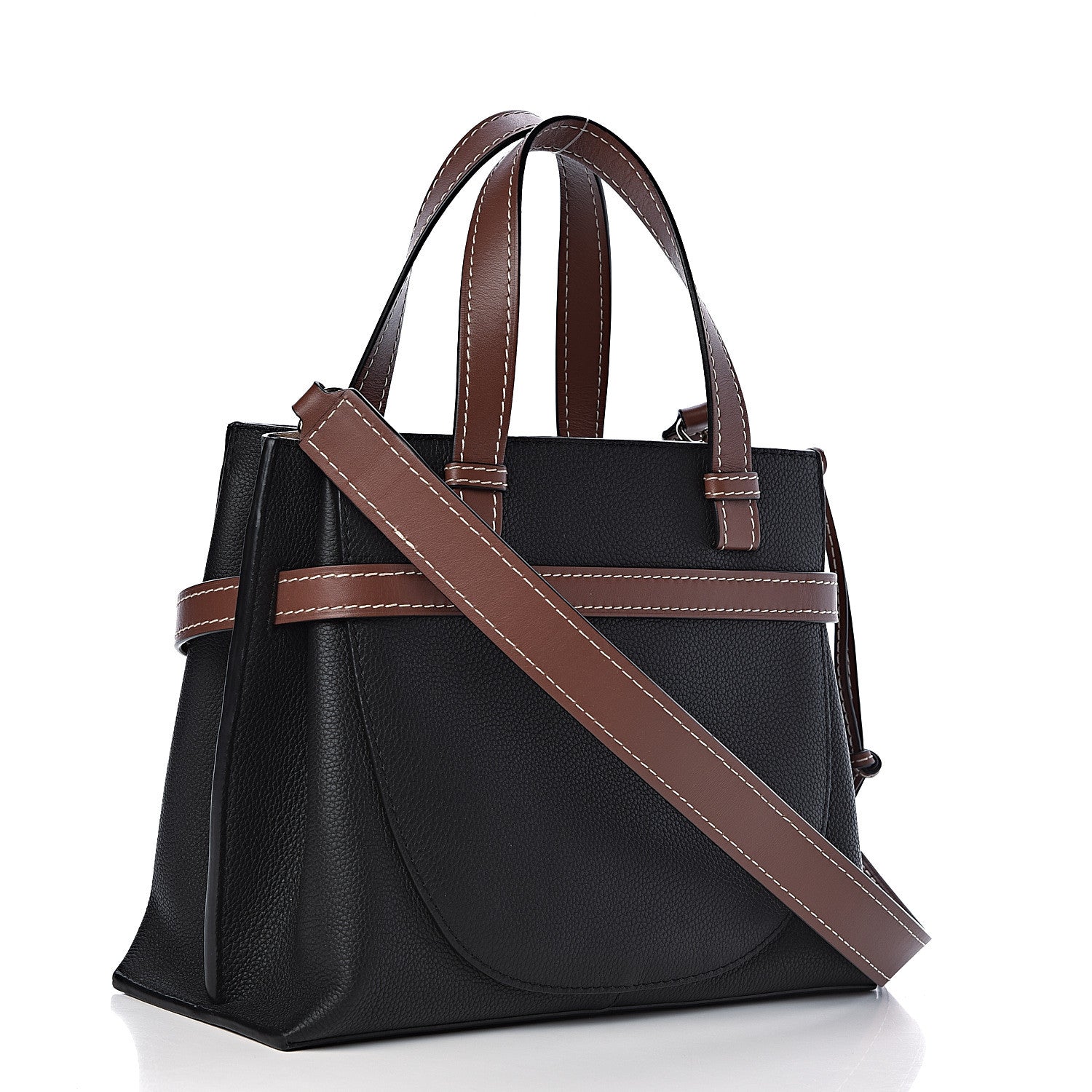Loewe Calfskin Small Gate Tote Pecan Black 4 of 10