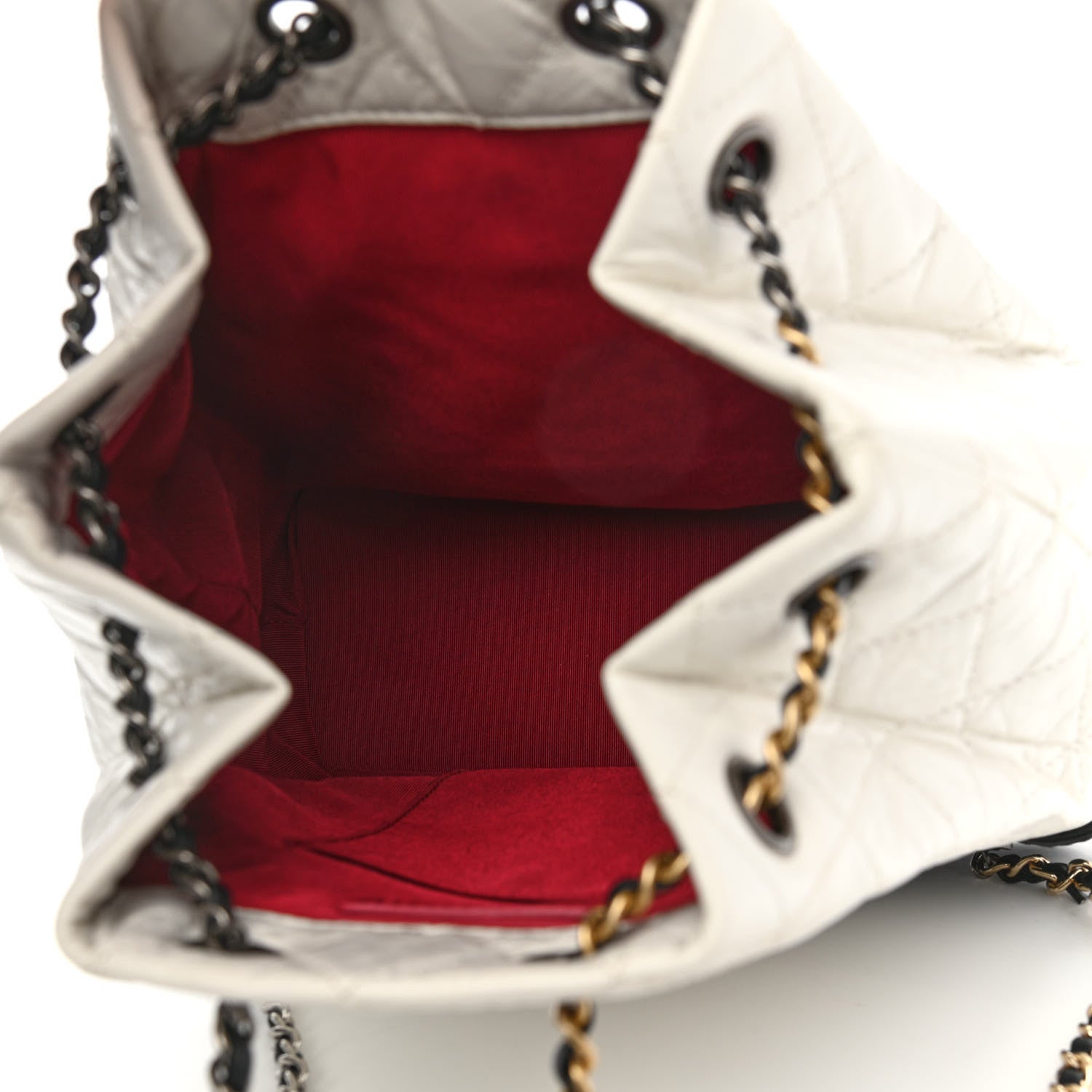 Chanel Aged Calfskin Quilted Gabrielle Backpack Black White 5 of 12