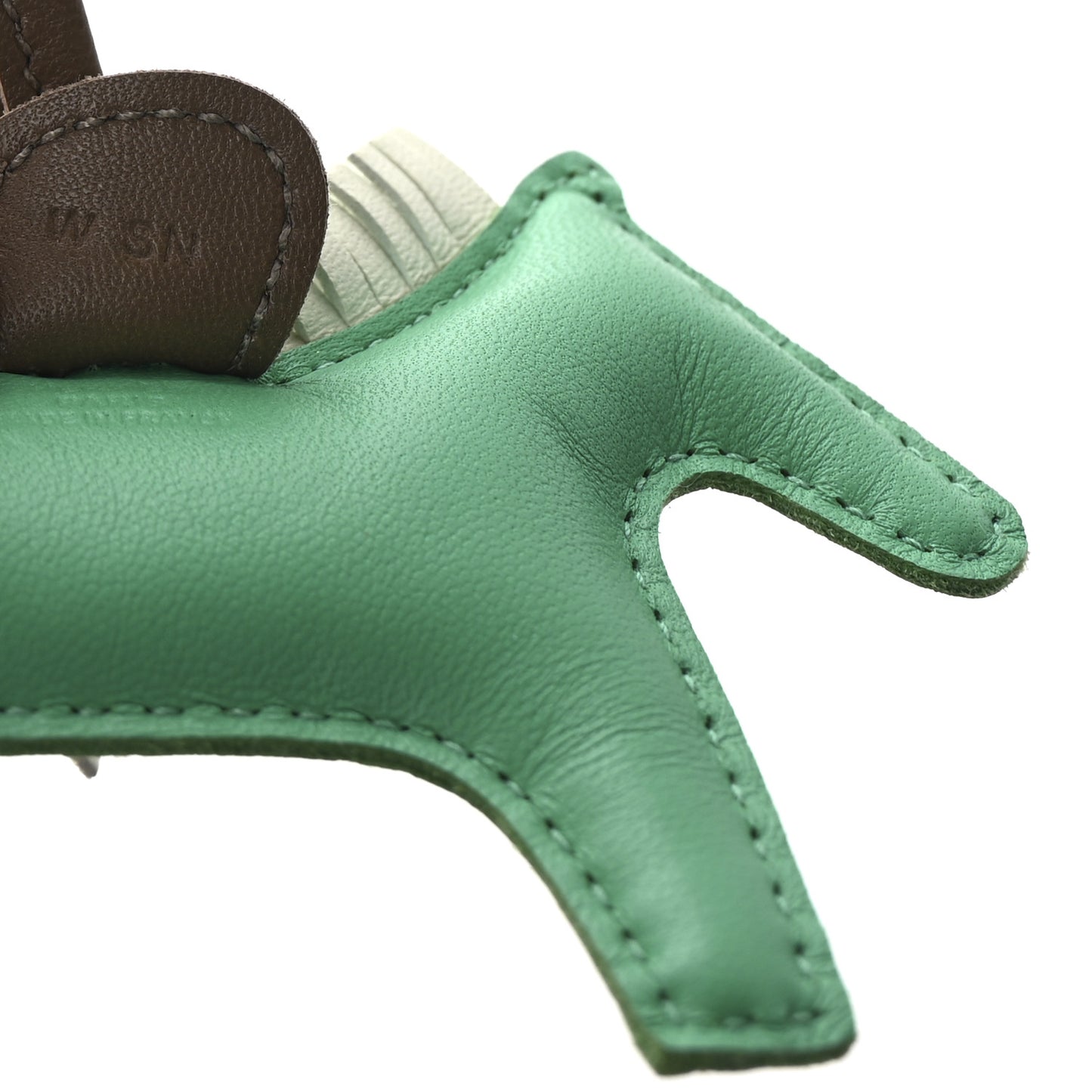 Milo Lambskin Grigri Rodeo Horse Bag Charm PM Menthe Vert Fizz Etoupe