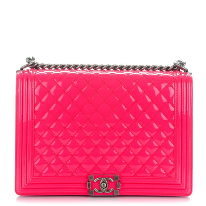 Chanel Patent Quilted Large Boy Flap Pink 1 of 9