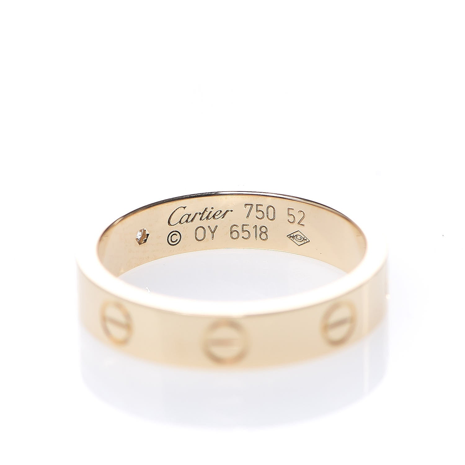 Cartier 18K Yellow Gold Diamond 4mm LOVE Wedding Band Ring 52 6 4 of 4