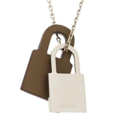 Hermes Swift O'Kelly Pendant Necklace Etoupe 4 of 7
