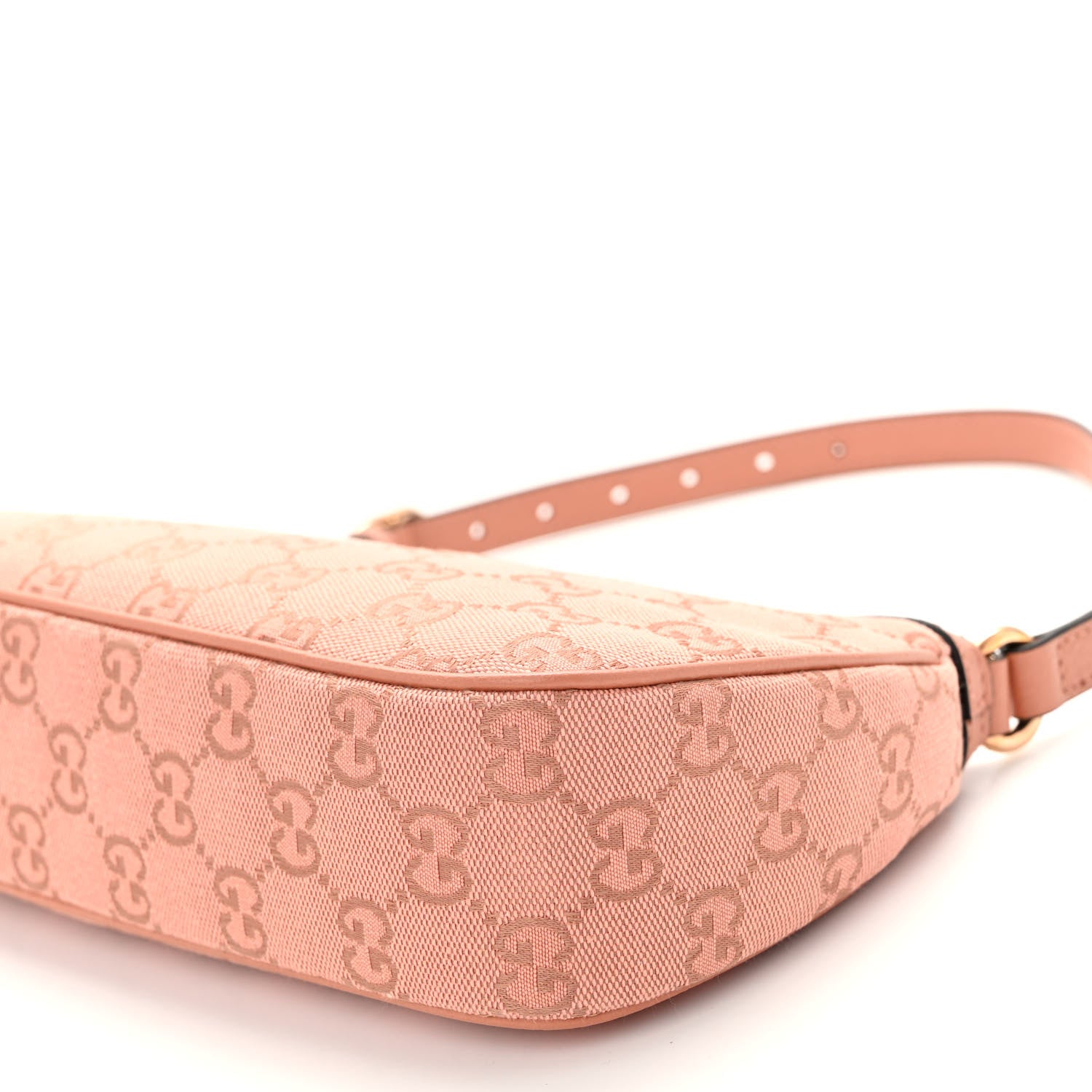 Gucci Monogram Textured Dollar Calfskin Small Ophidia Hobo Cloche Rose Pink 9 of 9