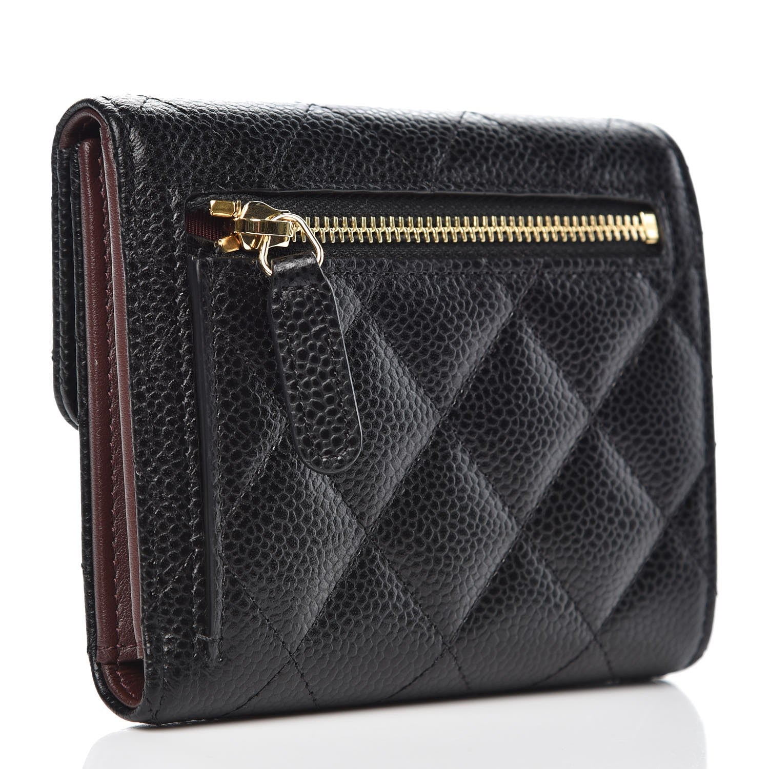 Chanel Caviar Quilted Compact Flap Wallet Black 3 of 9