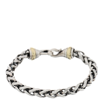 David Yurman Sterling Silver 14K Yellow Gold 6mm Wheat Chain Bracelet 1 of 3