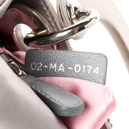 Christian Dior Satin Beaded Sequin Mini Lady Dior Grey Multicolor 7 of 11