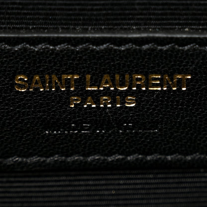Saint Laurent Grain De Poudre Matelasse Chevron Large Monogram Satchel Nude Powder 6 of 10