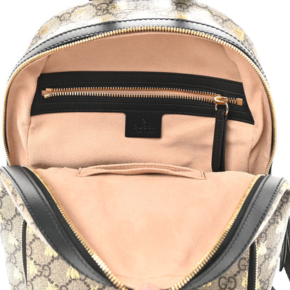 Gucci GG Supreme Monogram Bees Print Small Day Backpack Beige Oro Black 5 of 9
