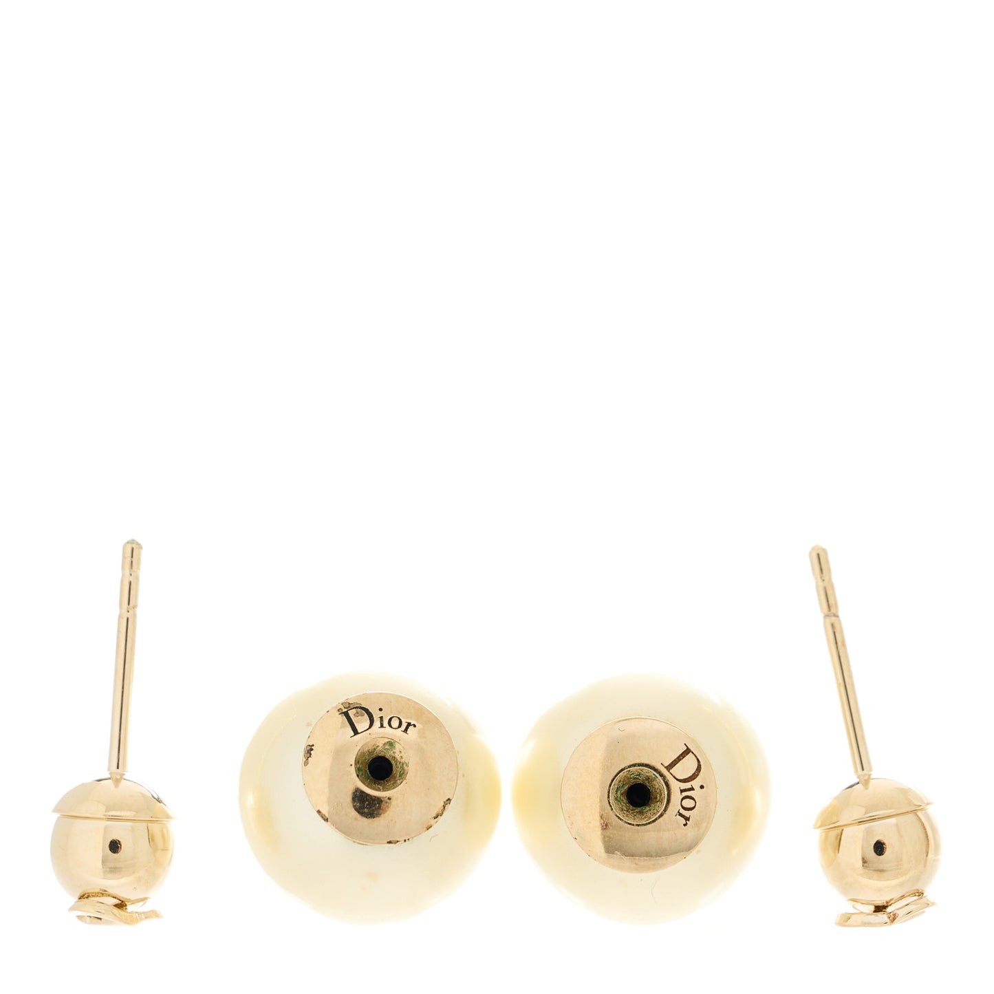 Pearl Logo Earrings Gold
