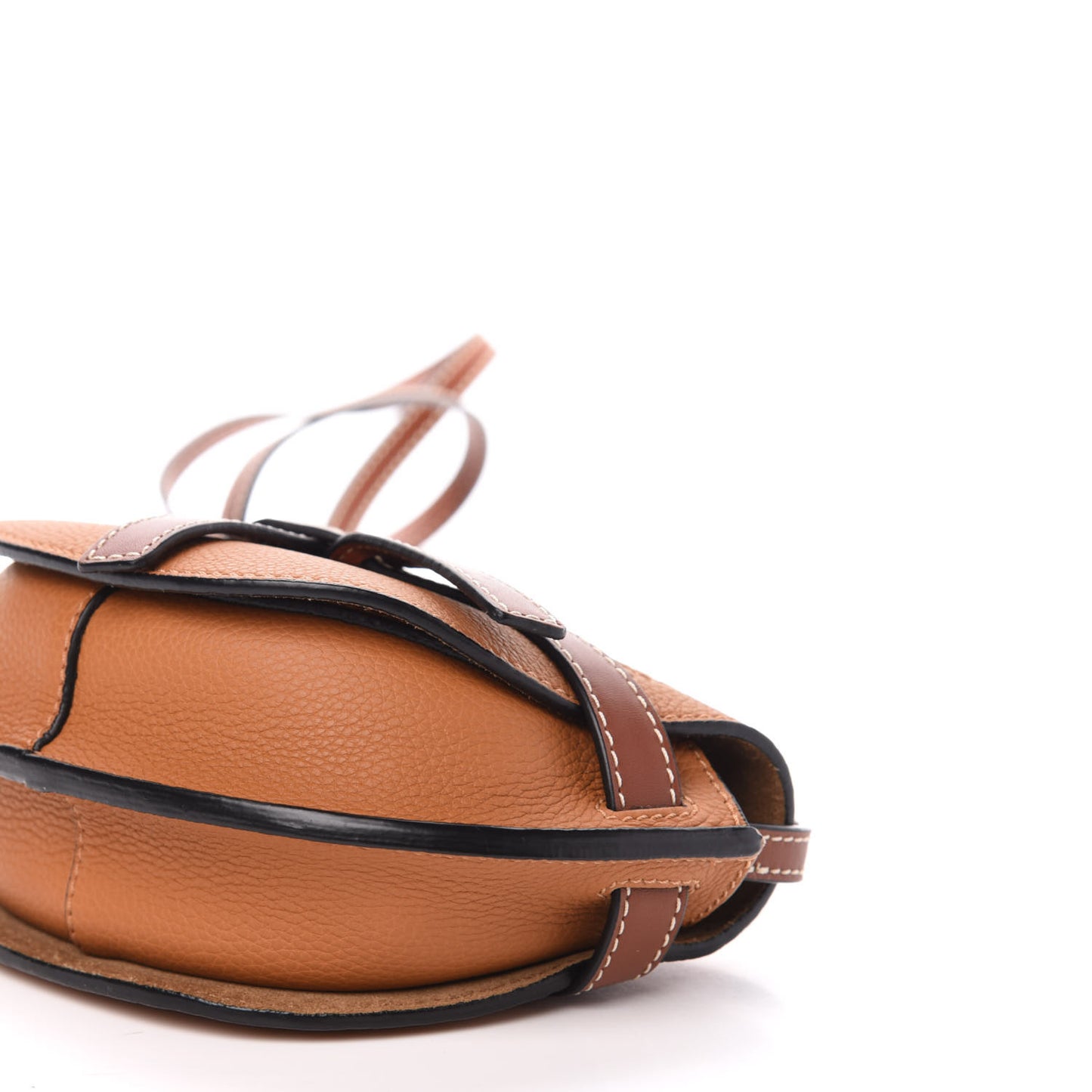Grained Calfskin Mini Gate Crossbody Bag Caramel Pecan