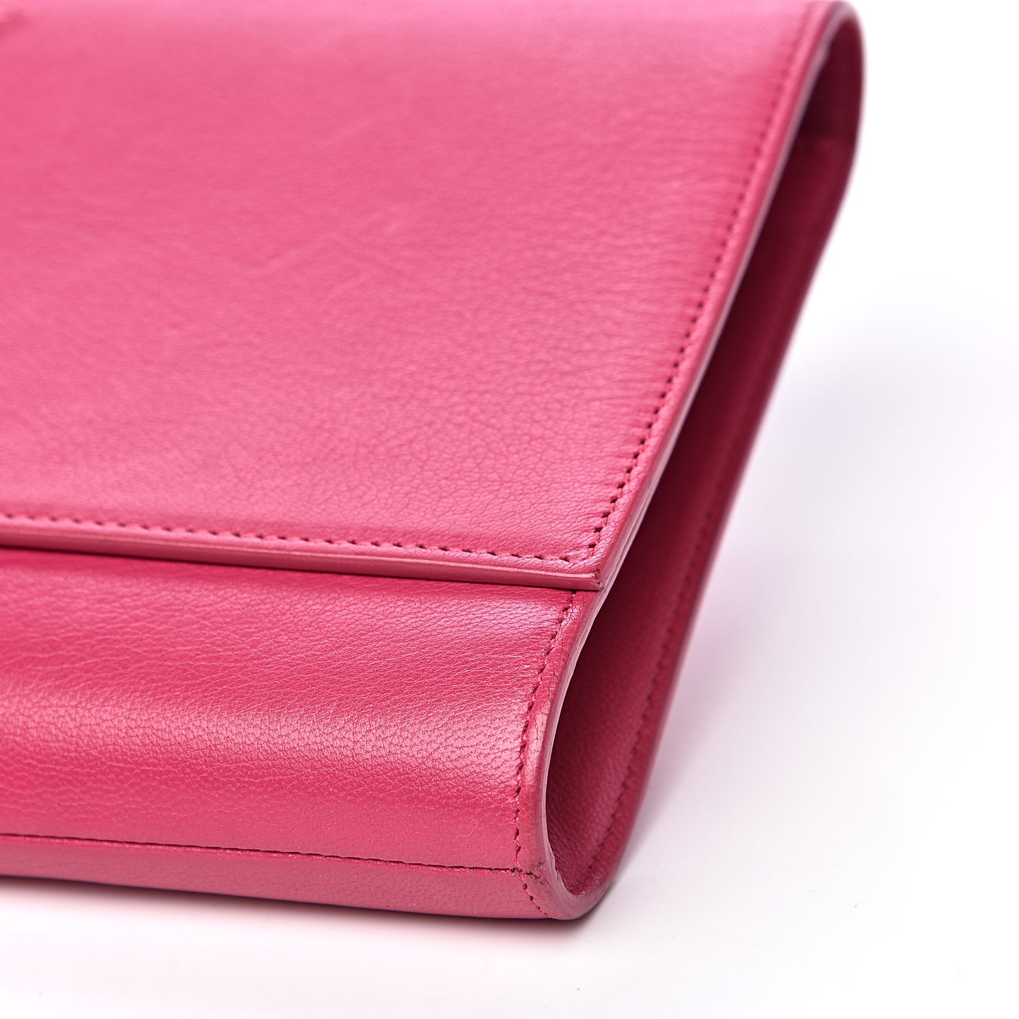 Goatskin Large Belle De Jour Clutch Fuchsia