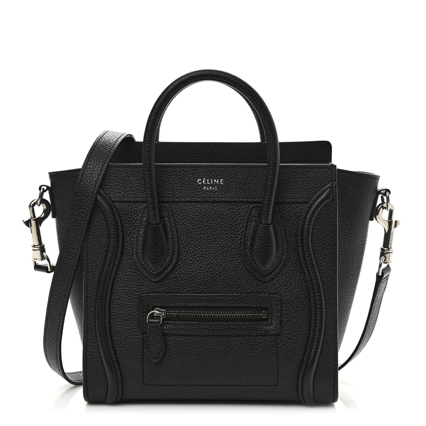 Drummed Calfskin Nano Luggage Black