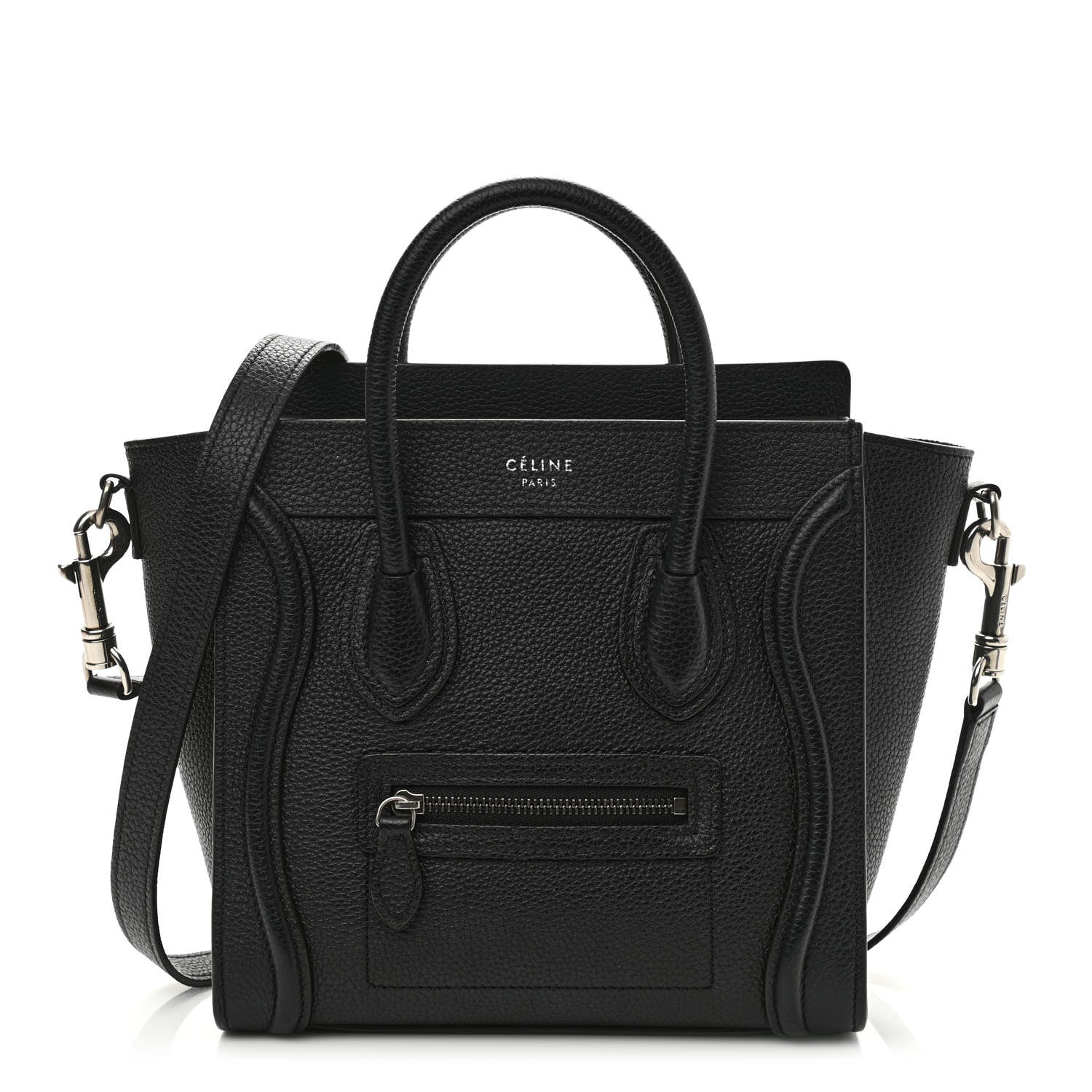 Celine Drummed Calfskin Nano Luggage Black 1 of 13