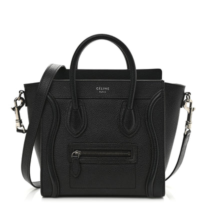 Celine Drummed Calfskin Nano Luggage Black 1 of 13