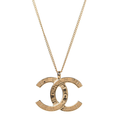 Chanel Metal CC Paris Button Necklace Gold 2 of 6