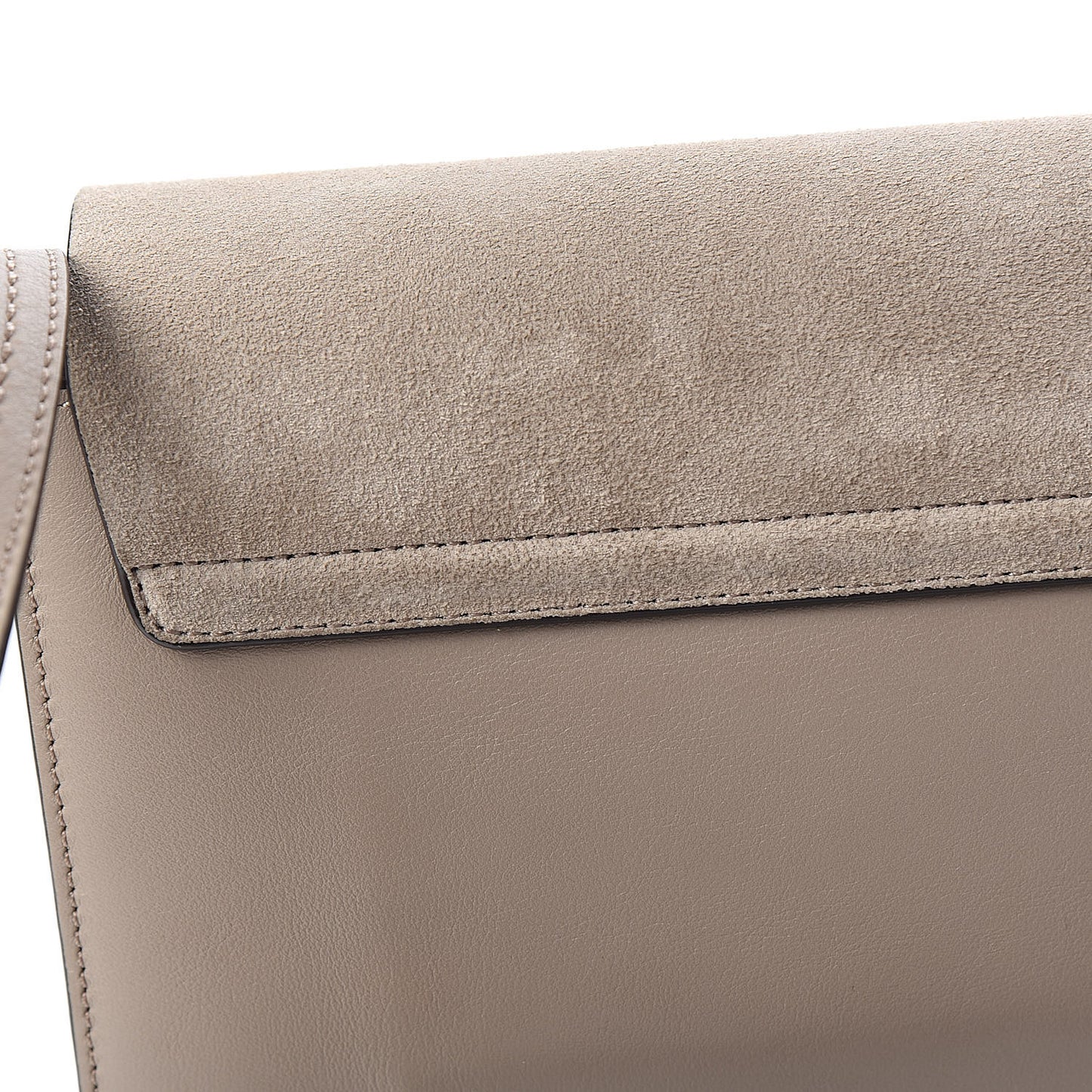 Suede Calfskin Small Faye Shoulder Bag Motty Grey