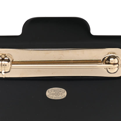 Chanel Resin Camera CC Brooch Gold Black 4 of 4