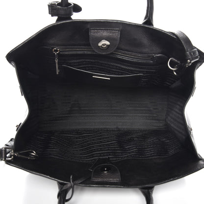 Prada Glace Calf Tote Bag Baltico Nero Black 6 of 12