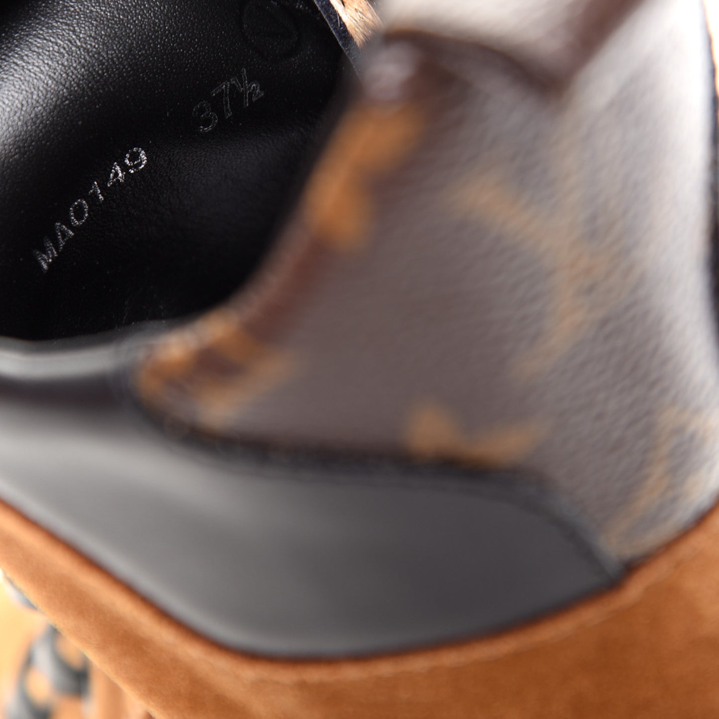 Suede Calfskin Monogram Laureate Platform Desert Boots 37.5 Cognac