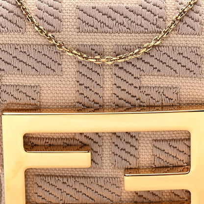 Fendi Canvas Vitello King FF Embroidered Nano Maxi Buckle Baguette Charm Nuvola 8 of 10