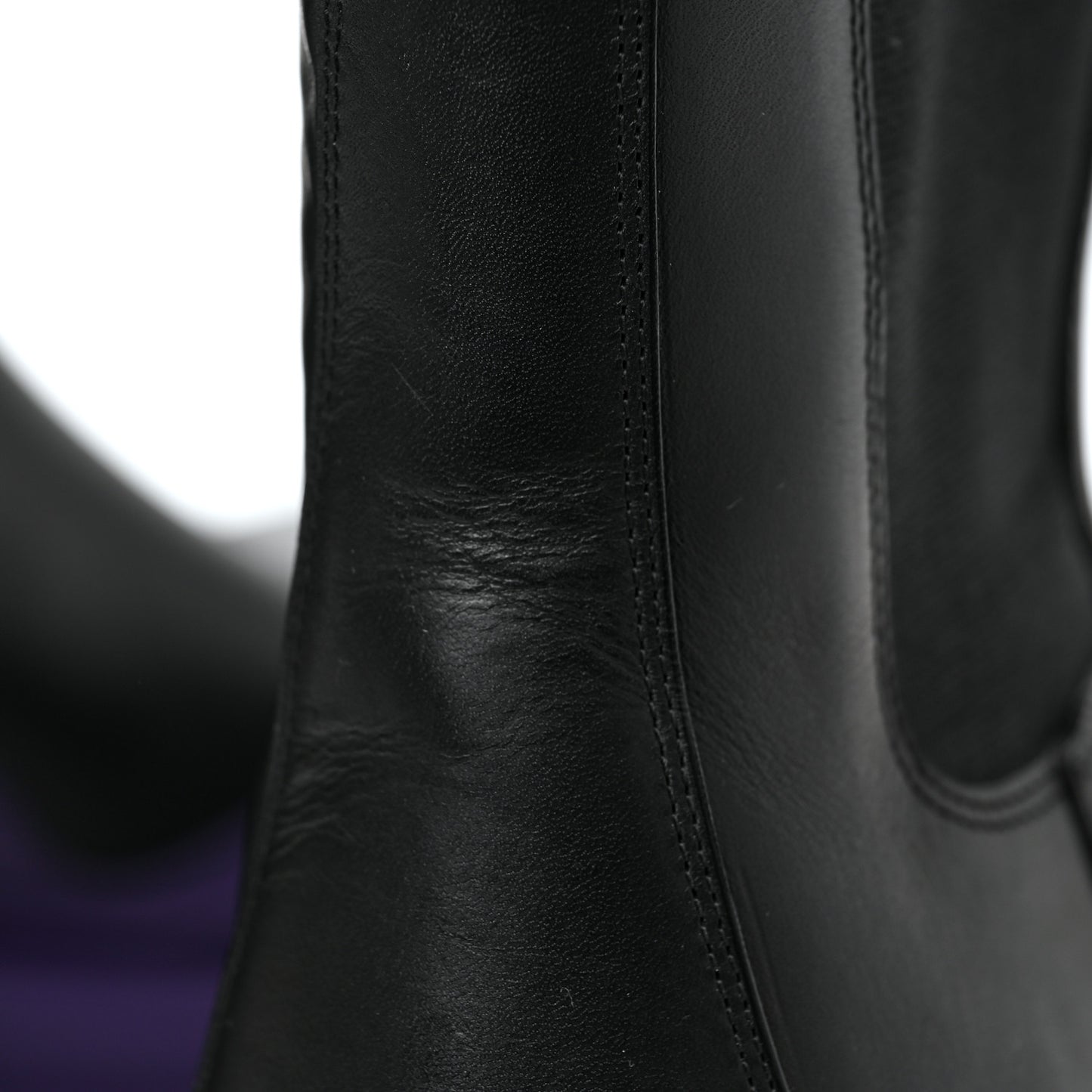 Calfskin The Tire Chelsea Boots 38.5 Black Plum